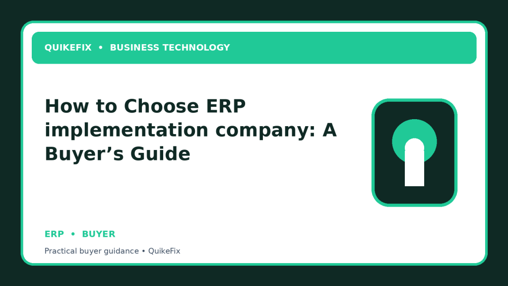 How to Choose ERP implementation company: A Buyer’s Guide