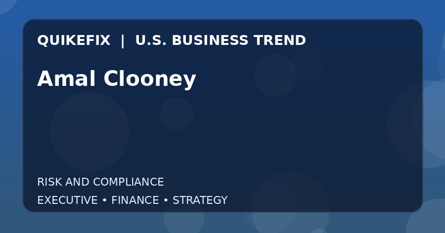 Amal Clooney Explained for Executives and Finance Teams