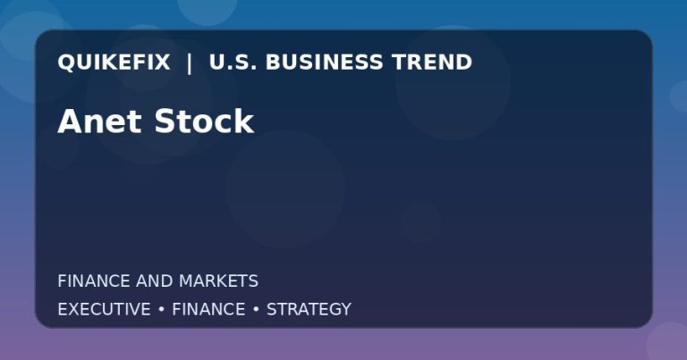 Anet Stock Explained for Executives and Finance Teams