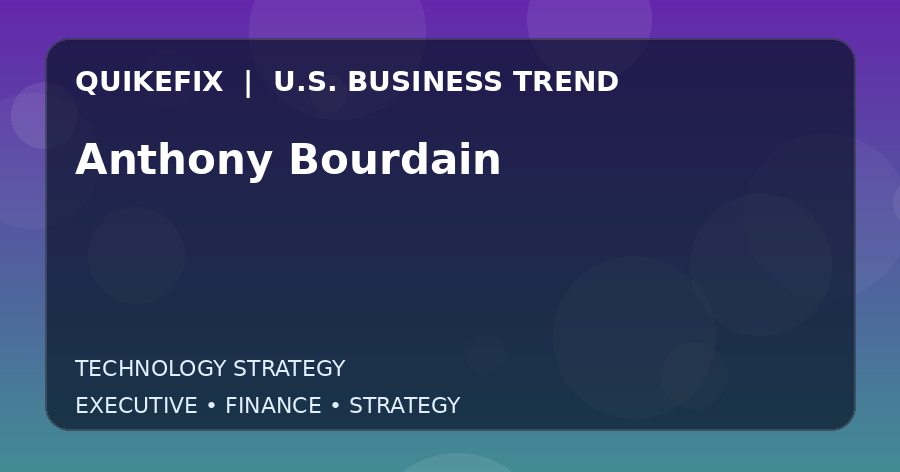 Anthony Bourdain: Business Risks, Opportunities and Next Steps