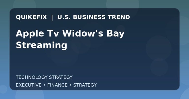The Business Impact of Apple Tv Widow’s Bay Streaming in the United States