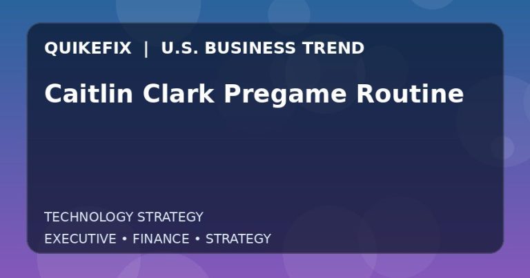 Caitlin Clark Pregame Routine: What U.S. Business Leaders Should Know