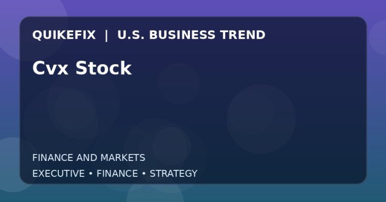Cvx Stock Explained for Executives and Finance Teams