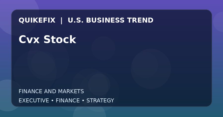 Cvx Stock Explained for Executives and Finance Teams