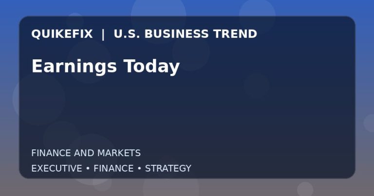 Why Earnings Today Matters to U.S. Decision-Makers