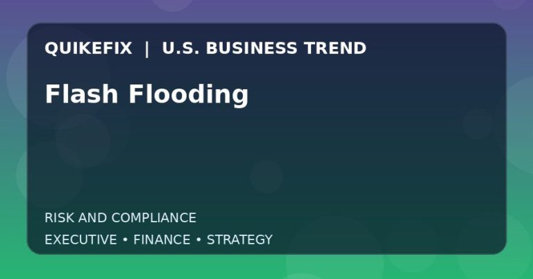 Flash Flooding: Business Risks, Opportunities and Next Steps