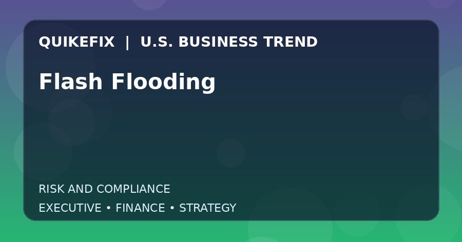 Flash Flooding: Business Risks, Opportunities and Next Steps