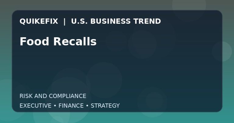 Food Recalls: Business Risks, Opportunities and Next Steps