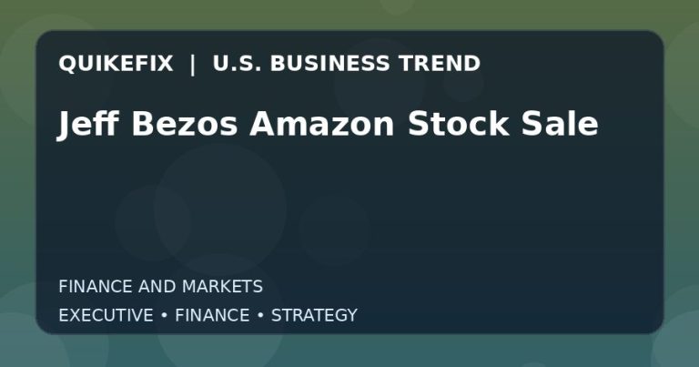 The Business Impact of Jeff Bezos Amazon Stock Sale in the United States