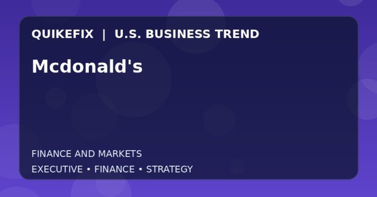 Mcdonald’s: Business Risks, Opportunities and Next Steps