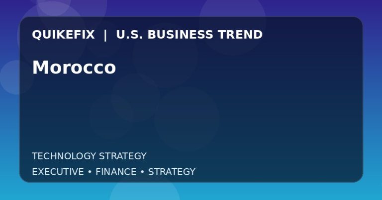 Morocco Explained for Executives and Finance Teams
