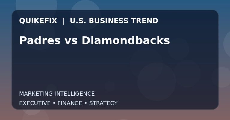 Why Padres vs Diamondbacks Matters to U.S. Decision-Makers