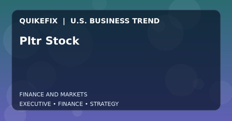 Why Pltr Stock Matters to U.S. Decision-Makers