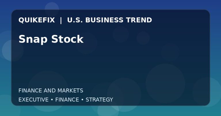 Why Snap Stock Matters to U.S. Decision-Makers