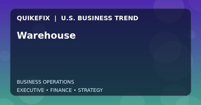 Why Warehouse Matters to U.S. Decision-Makers