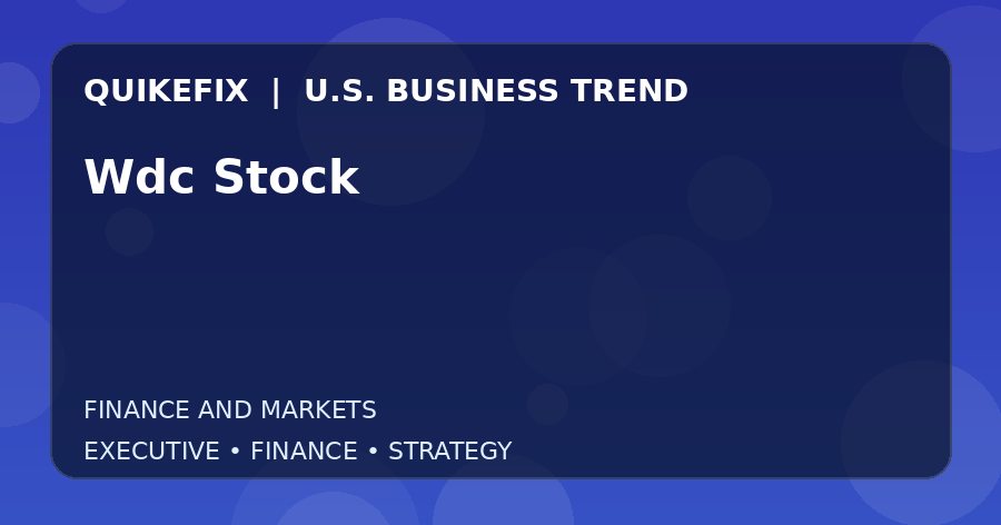 The Business Impact of Wdc Stock in the United States
