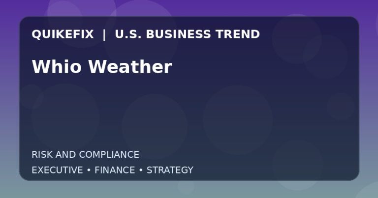 Whio Weather Explained for Executives and Finance Teams