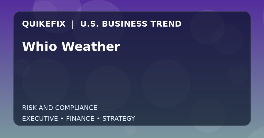 Whio Weather Explained for Executives and Finance Teams