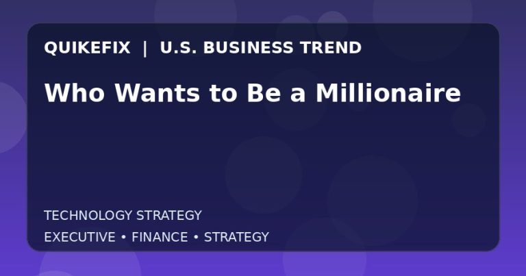 Why Who Wants to Be a Millionaire Matters to U.S. Decision-Makers
