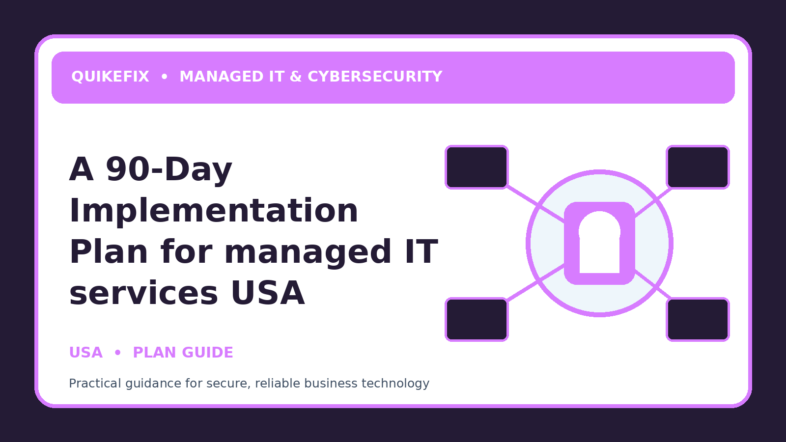 A 90-Day Implementation Plan for managed IT services USA