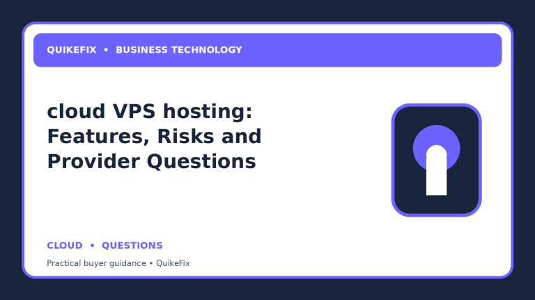cloud VPS hosting: Features, Risks and Provider Questions