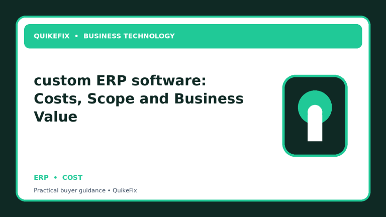 custom ERP software: Costs, Scope and Business Value