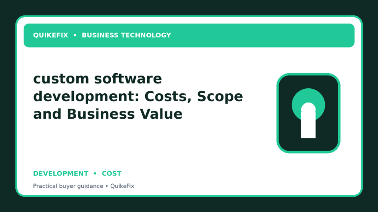 custom software development: Costs, Scope and Business Value