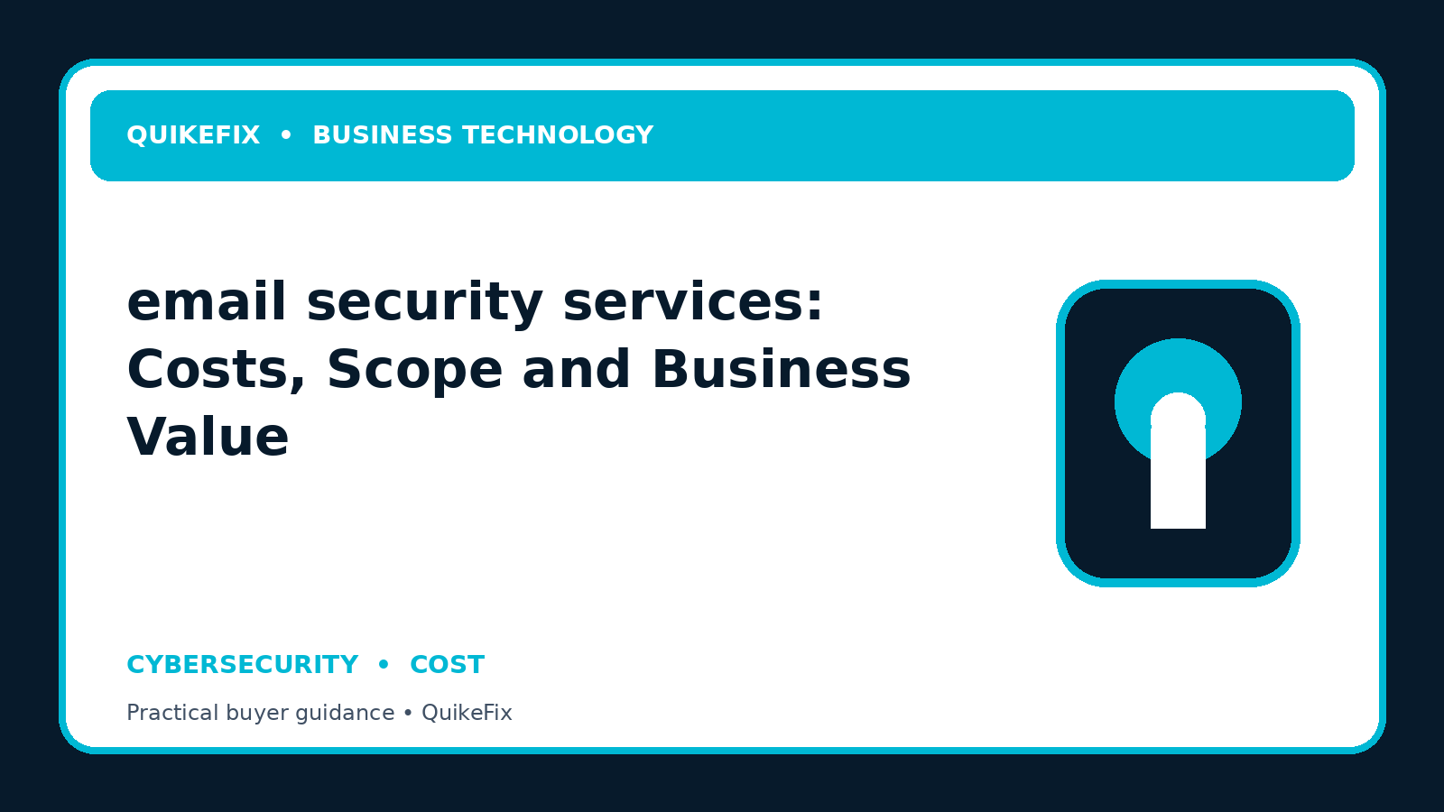 email security services: Costs, Scope and Business Value