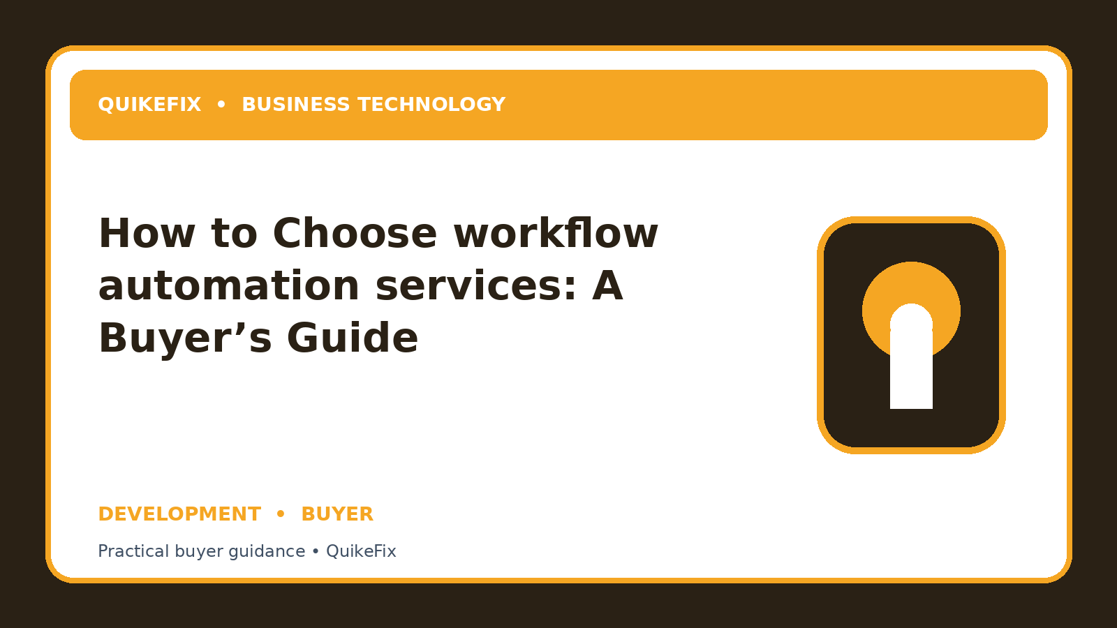 How to Choose workflow automation services: A Buyer’s Guide
