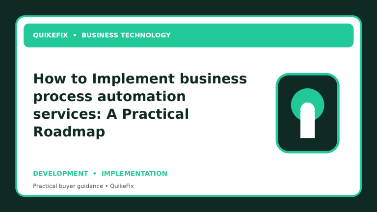 How to Implement business process automation services: A Practical Roadmap