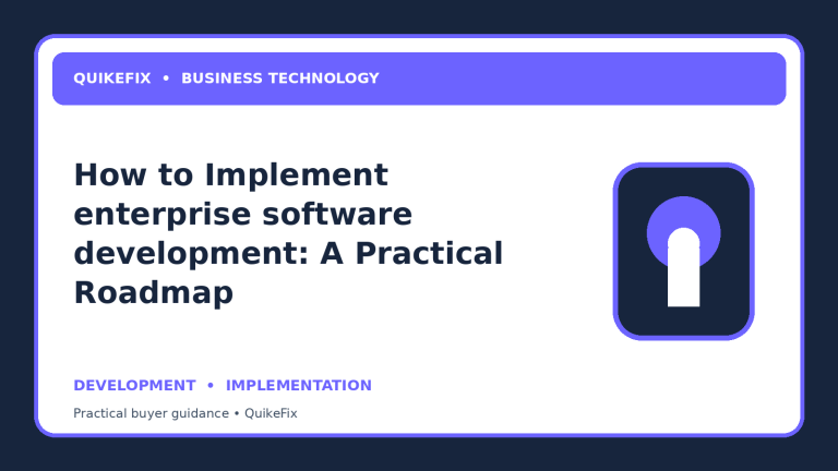 How to Implement enterprise software development: A Practical Roadmap