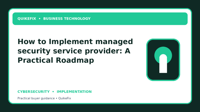 How to Implement managed security service provider: A Practical Roadmap
