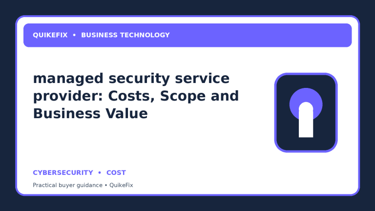 managed security service provider: Costs, Scope and Business Value