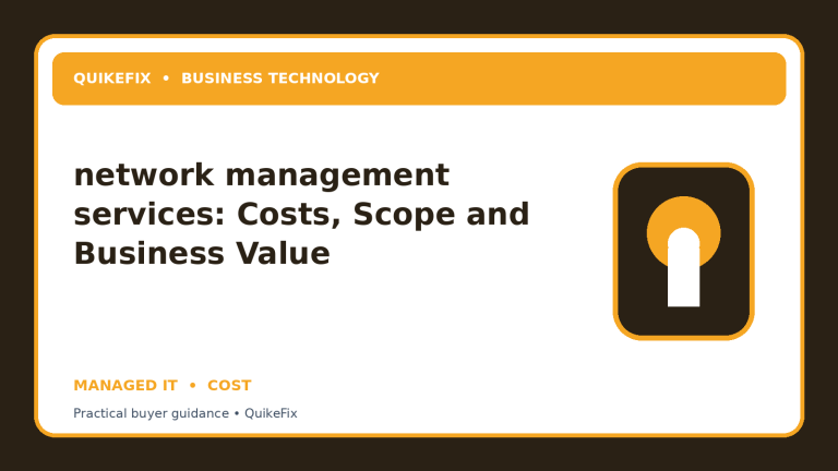 network management services: Costs, Scope and Business Value