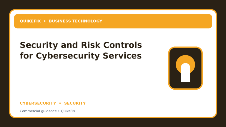Security and Risk Controls for Cybersecurity Services