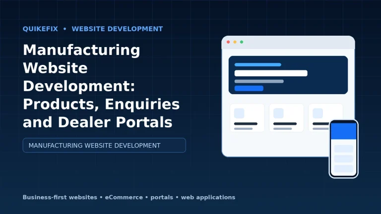 Manufacturing Website Development: Products, Enquiries and Dealer Portals